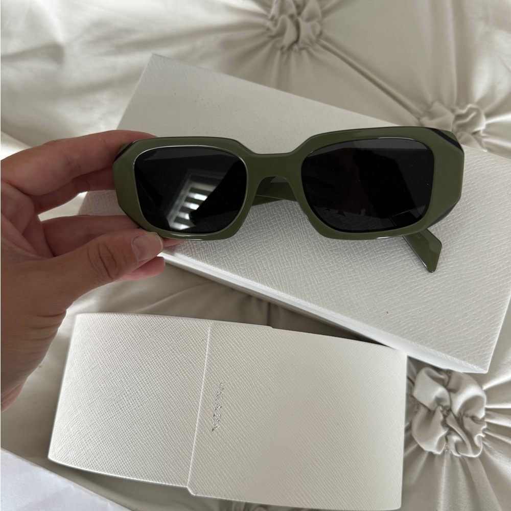 Prada Green/Sage Rectangular Sunglasses - image 2